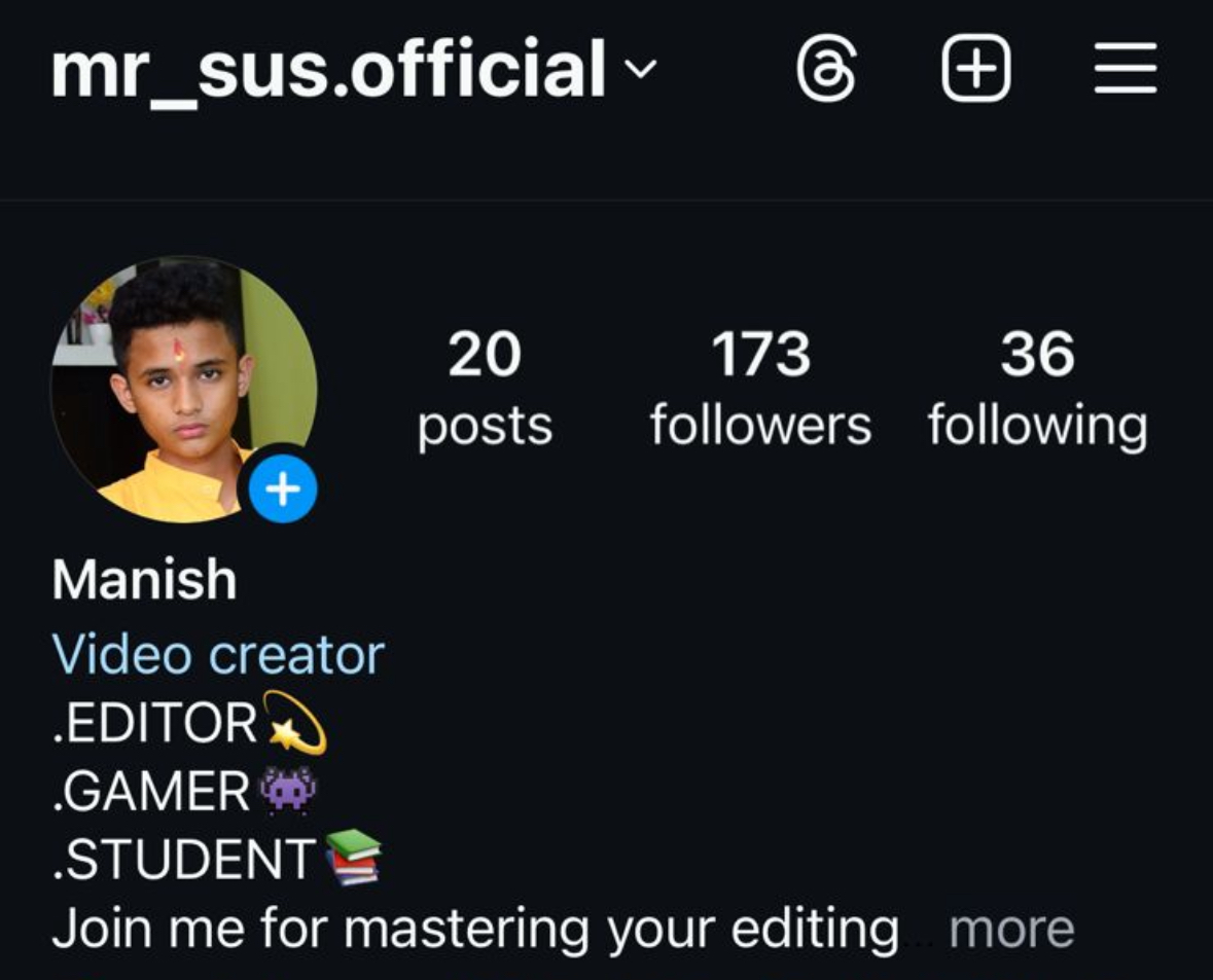 Manish before